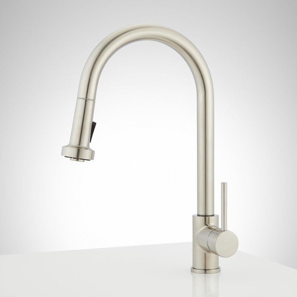Signature Hardware Stainless Steel Single Handle Pull Down Touchless Kitchen Faucet 