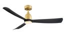 52 in. 3-Blade Indoor or Outdoor Ceiling Fan in Brushed Satin Brass