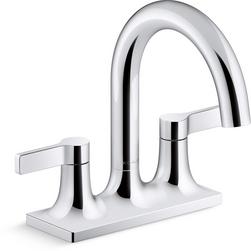 Two Handle Centerset Bathroom Sink Faucet in Polished Chrome
