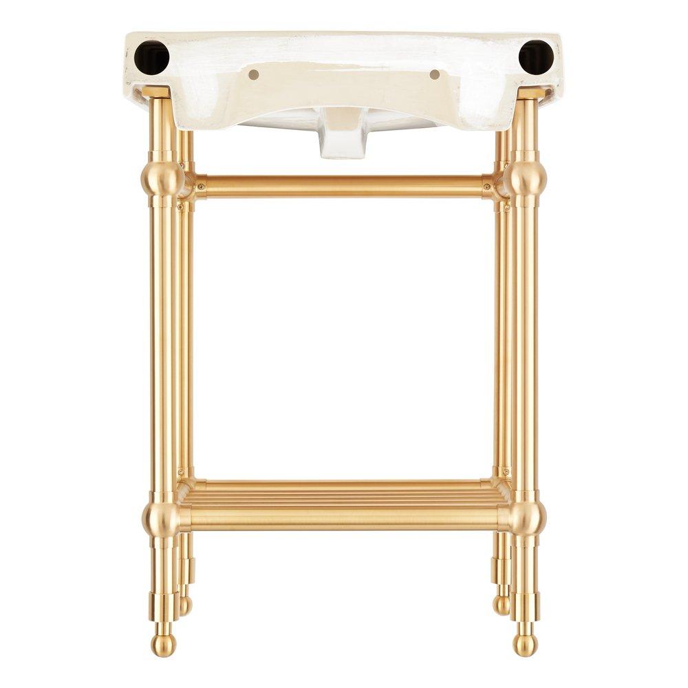 24 in. Single Hole Console Sink with Brushed Gold Legs 