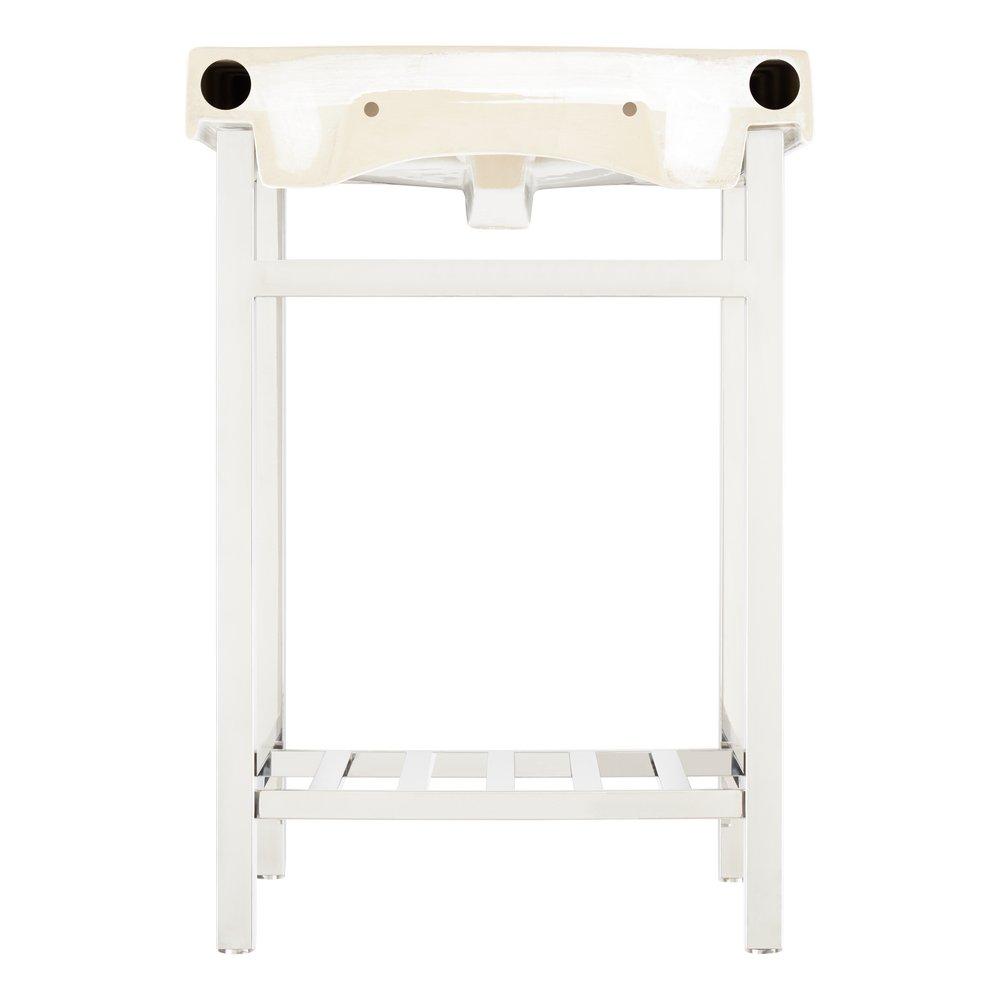 24 CONSOLE SINK WITH MODERN TOP 8 WIDESPREAD POLISHED STAINLESS STEEL 