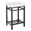 24 CONSOLE SINK WITH MODERN TOP SINGLE HOLE MATTE BLACK 