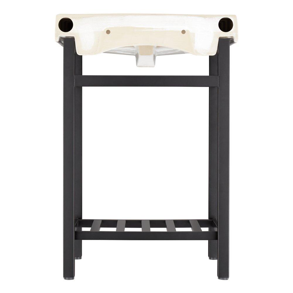 24 CONSOLE SINK WITH MODERN TOP SINGLE HOLE MATTE BLACK 