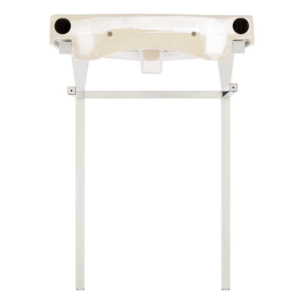 24 CONSOLE SINK WITH MODERN TOP 8 WIDESPREAD POLISHED STAINLESS STEEL 