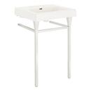 24 CONSOLE SINK WITH MODERN TOP 8 WIDESPREAD POLISHED STAINLESS STEEL 