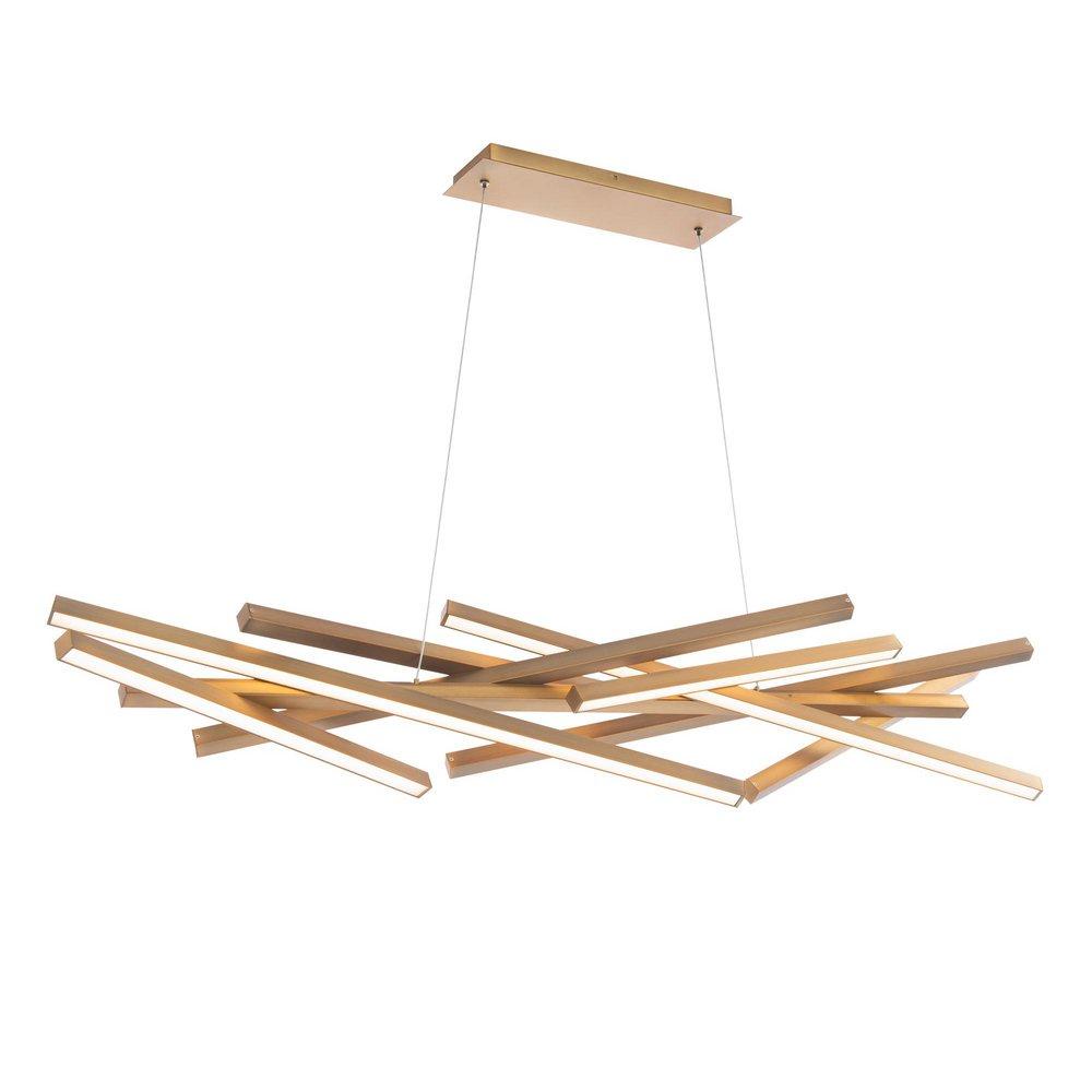 Modern Forms Fans Aged Brass 55 x 120 in. 44W 8-Light 1-Tier Integrated LED Chandelier 