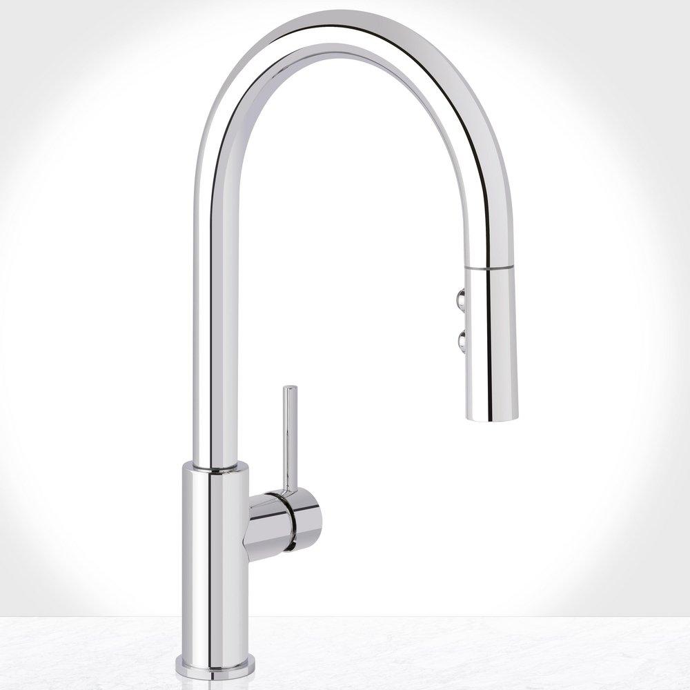 Miseno Mia Single Handle Pull Down Kitchen Faucet in Chrome | Ferguson