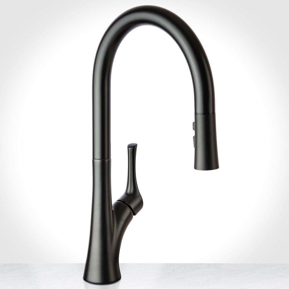 Miseno Flat Black Pull Down Kitchen Faucet 