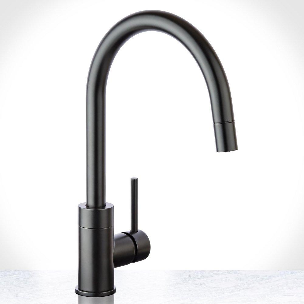 Miseno Flat Black Pull Down Kitchen Faucet 