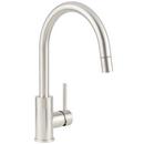 Single Handle Pull Down Kitchen Faucet in Stainless Steel