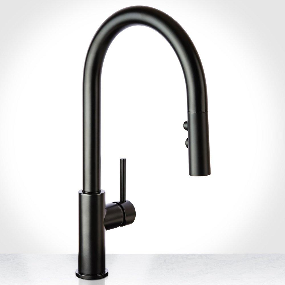 Miseno Flat Black Pull Down Kitchen Faucet 