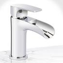 Single Handle Monoblock Bathroom Sink Faucet in Brushed Nickel 
