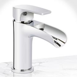 Single Handle Monoblock Bathroom Sink Faucet in Brushed Nickel