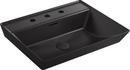 Vessel Mount Bathroom Sink in Honed Black
