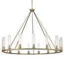 60 x 48 in. 900W 15-Light 1-Tier Transitional Chandelier in Rubbed Brass