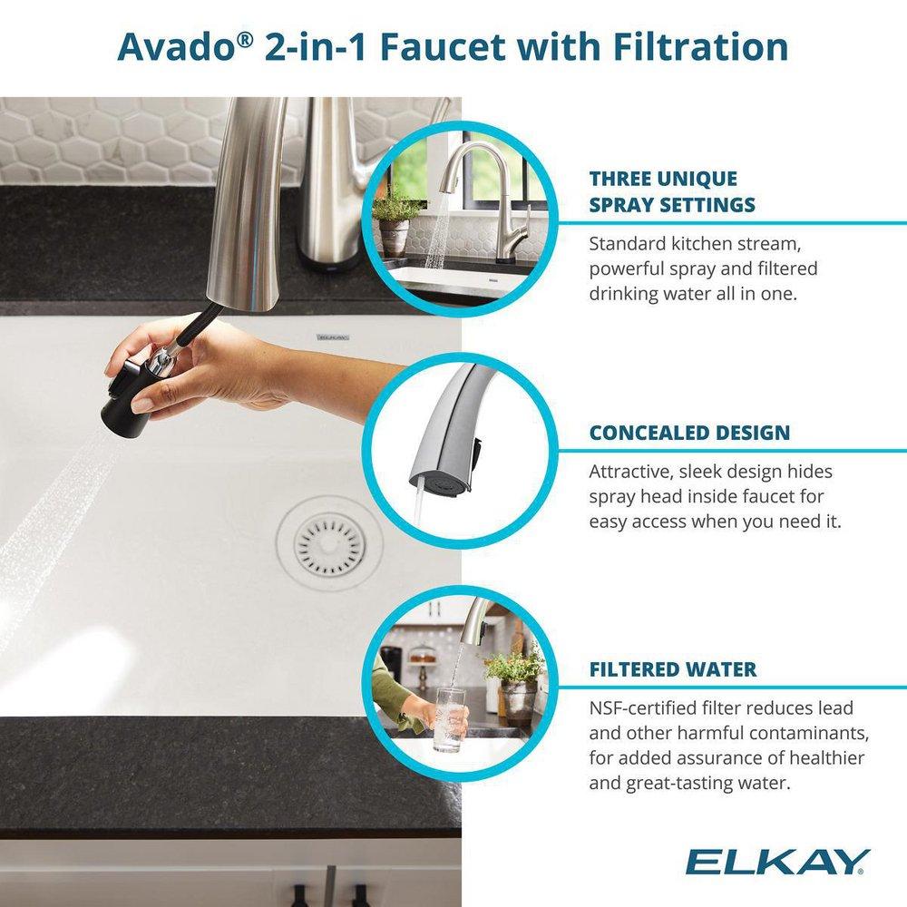 Elkay Chrome 33 x 22 in. 1 Hole Stainless Steel Dual Mount Kitchen Sink Kit 