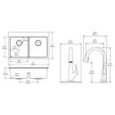 Elkay Chrome 33 x 22 in. 1 Hole Stainless Steel Dual Mount Kitchen Sink Kit 