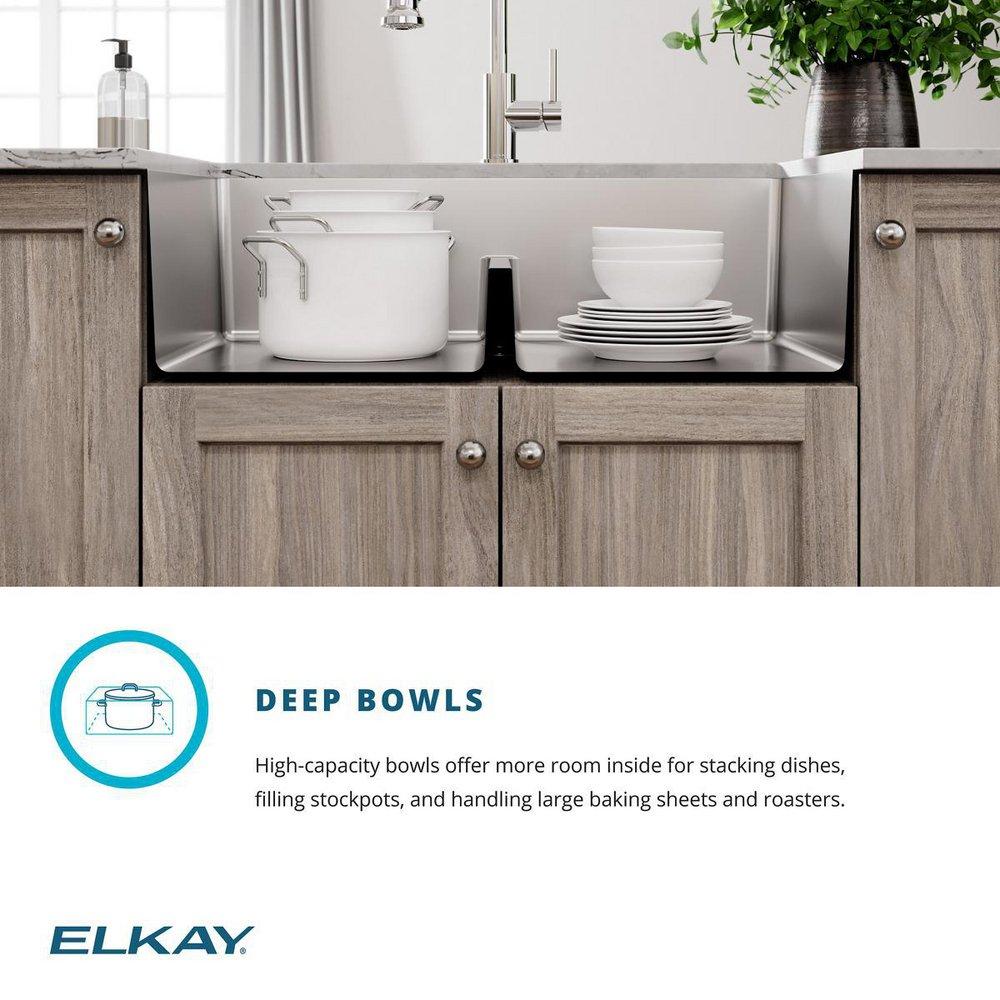 Elkay Chrome 33 x 22 in. 1 Hole Stainless Steel Dual Mount Kitchen Sink Kit 