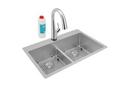 33 x 22 in. 1 Hole Stainless Steel 2 Bowl Dual Mount Kitchen Sink Kit