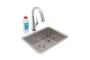 Elkay Chrome No Hole Stainless Steel 1 Bowl Undermount Kitchen Sink Kit 