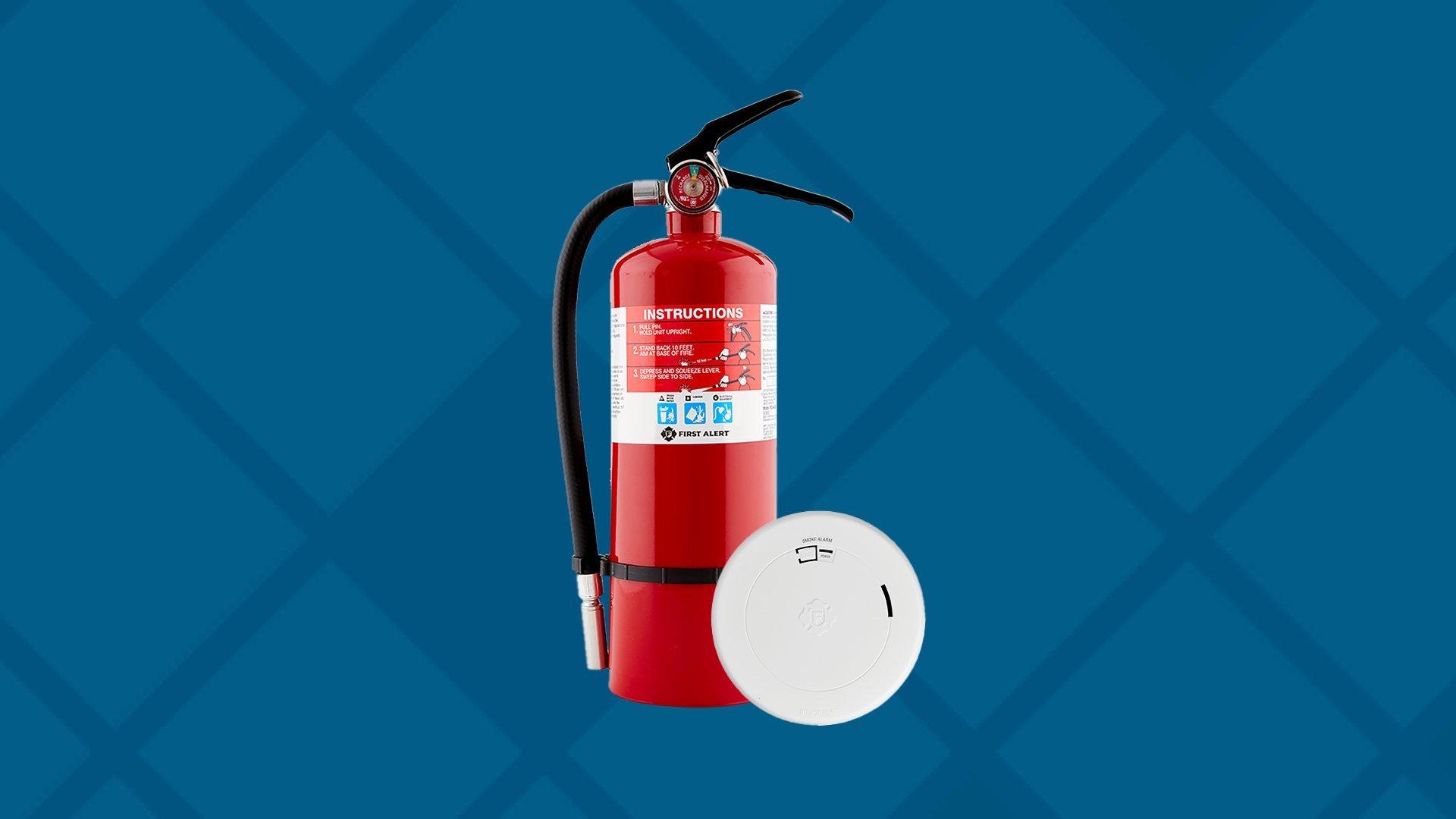 Fire extinguisher and smoke detector