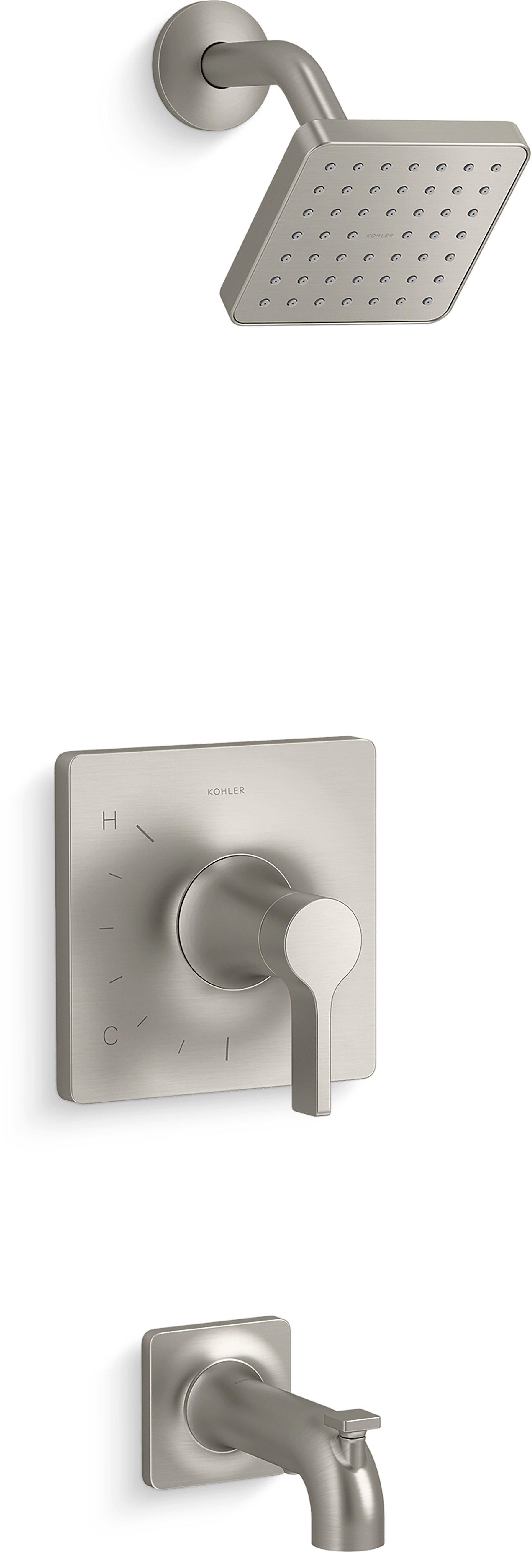 KOHLER Vibrant Brushed Nickel Single Handle Single Function Bathtub & Shower Faucet (Trim Only) 