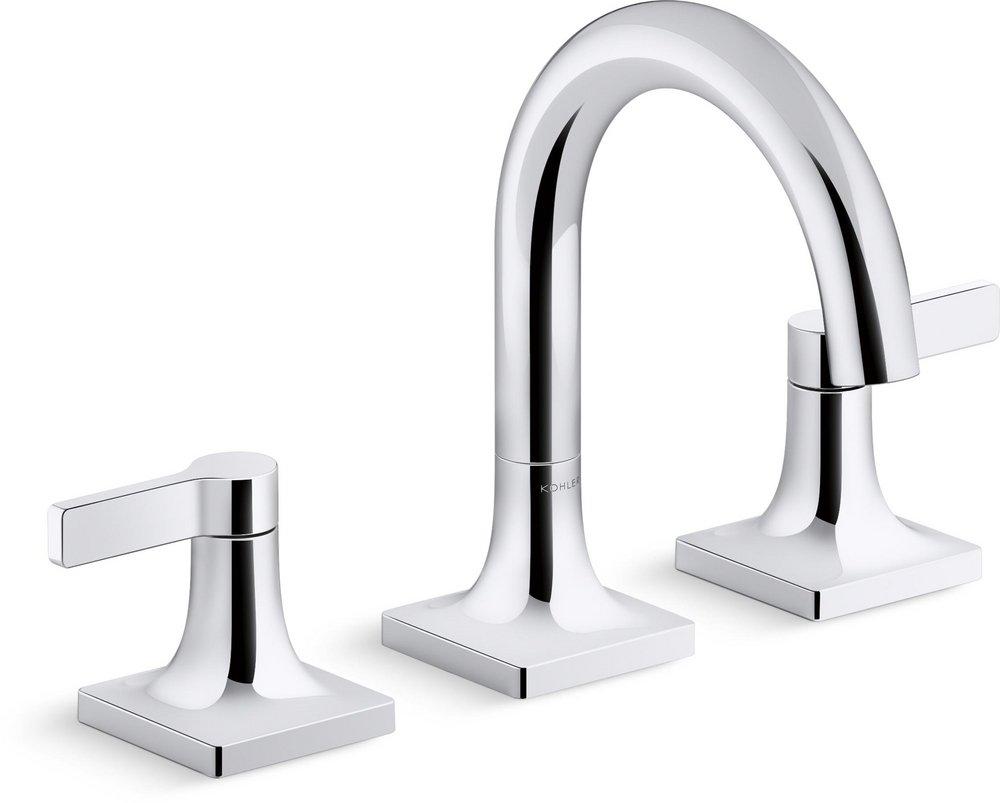 KOHLER Polished Chrome Two Handle Widespread Bathroom Sink Faucet 