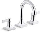 Two Handle Widespread Bathroom Sink Faucet in Polished Chrome