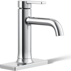 Single Handle Monoblock Bathroom Sink Faucet in Polished Chrome