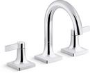Two Handle Widespread Bathroom Sink Faucet in Polished Chrome 
