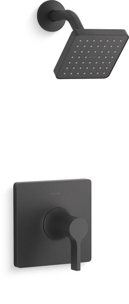 KOHLER Matte Black Single Handle Single Function Shower Faucet (Trim Only) 