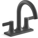 Two Handle Centerset Bathroom Sink Faucet in Matte Black