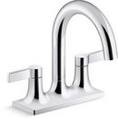 Two Handle Centerset Bathroom Sink Faucet in Polished Chrome 