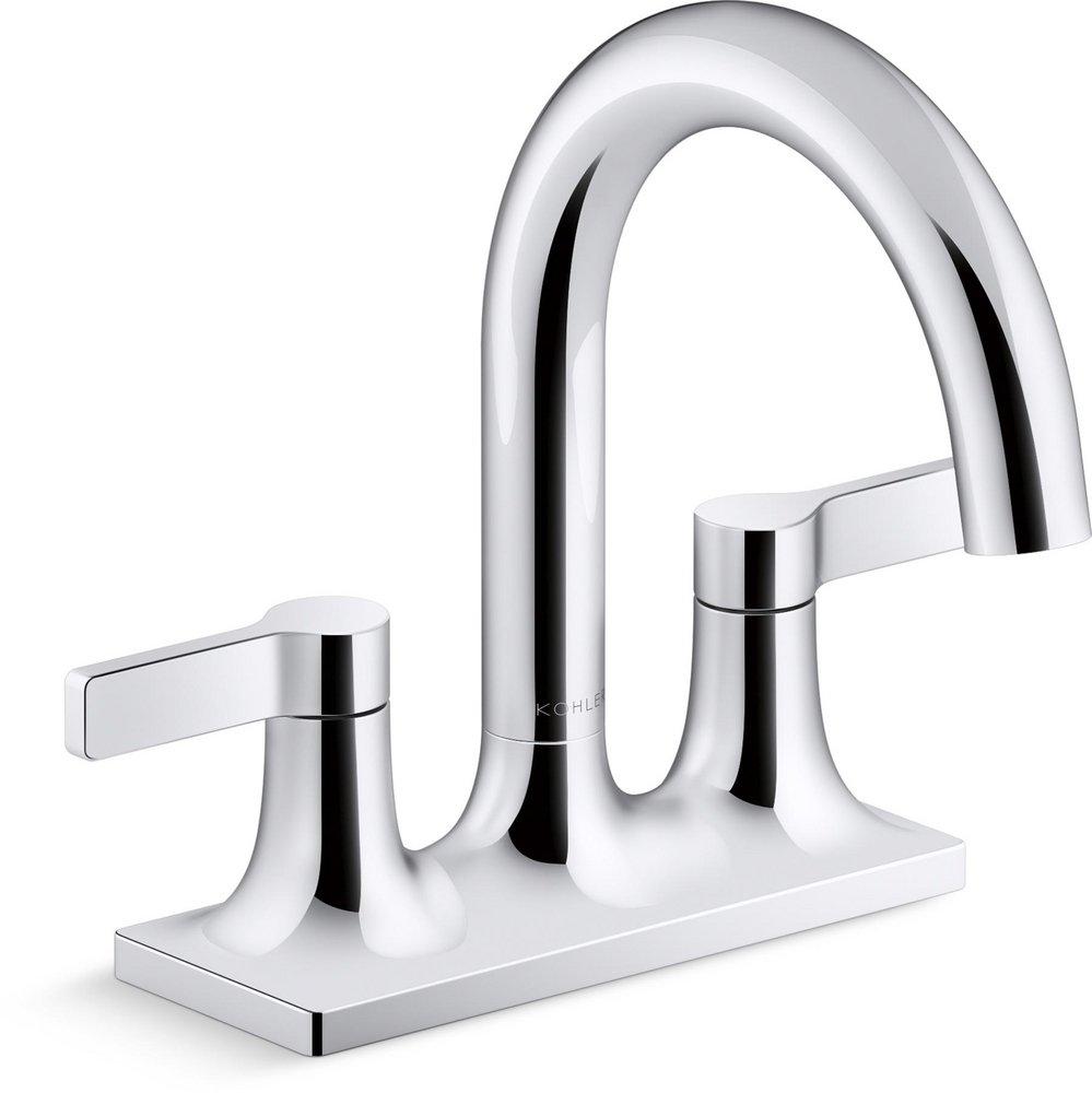 KOHLER Polished Chrome Two Handle Centerset Bathroom Sink Faucet 