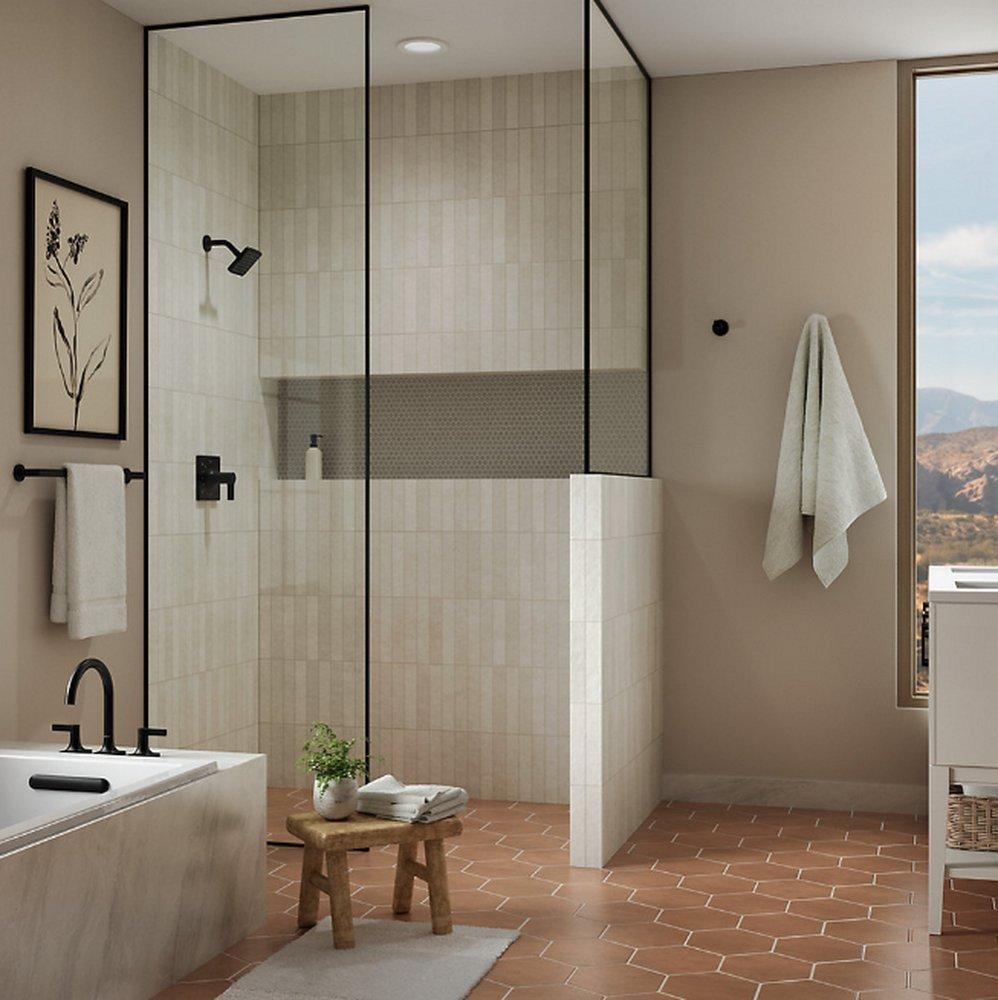 KOHLER Matte Black Two Handle Roman Tub Faucet (Trim Only) 