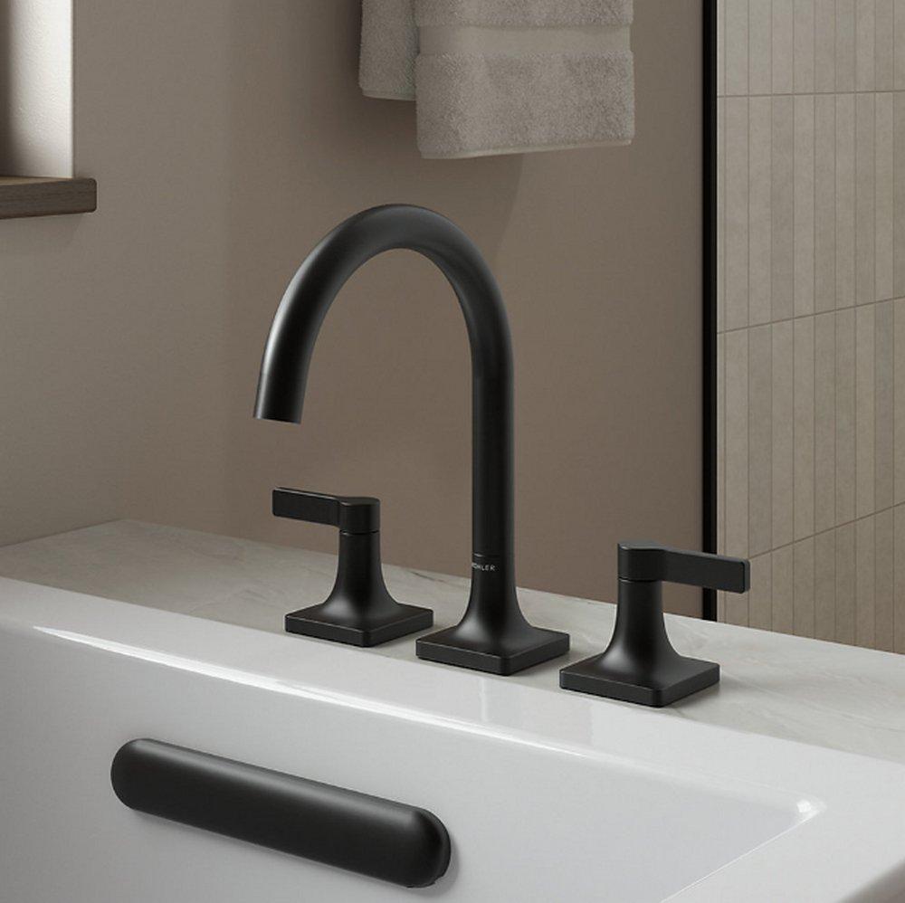 KOHLER Matte Black Two Handle Roman Tub Faucet (Trim Only) 