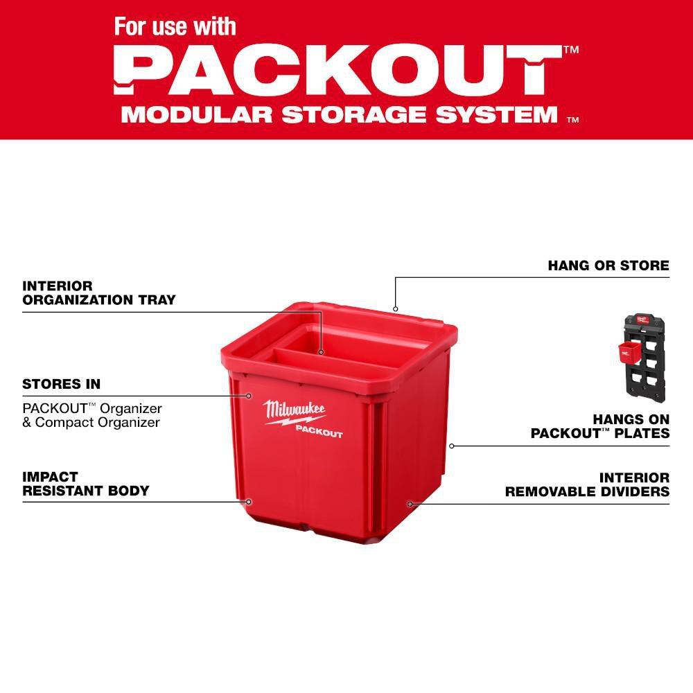 Milwaukee&reg; Red 4 x 7-3/10 in. Red and Black Bin (Pack of 2) 