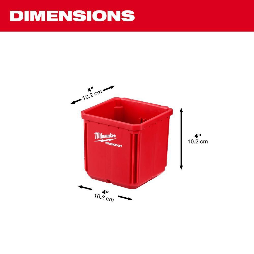 Milwaukee® Red 4 x 7-3/10 in. Red and Black Bin (Pack of 2) 