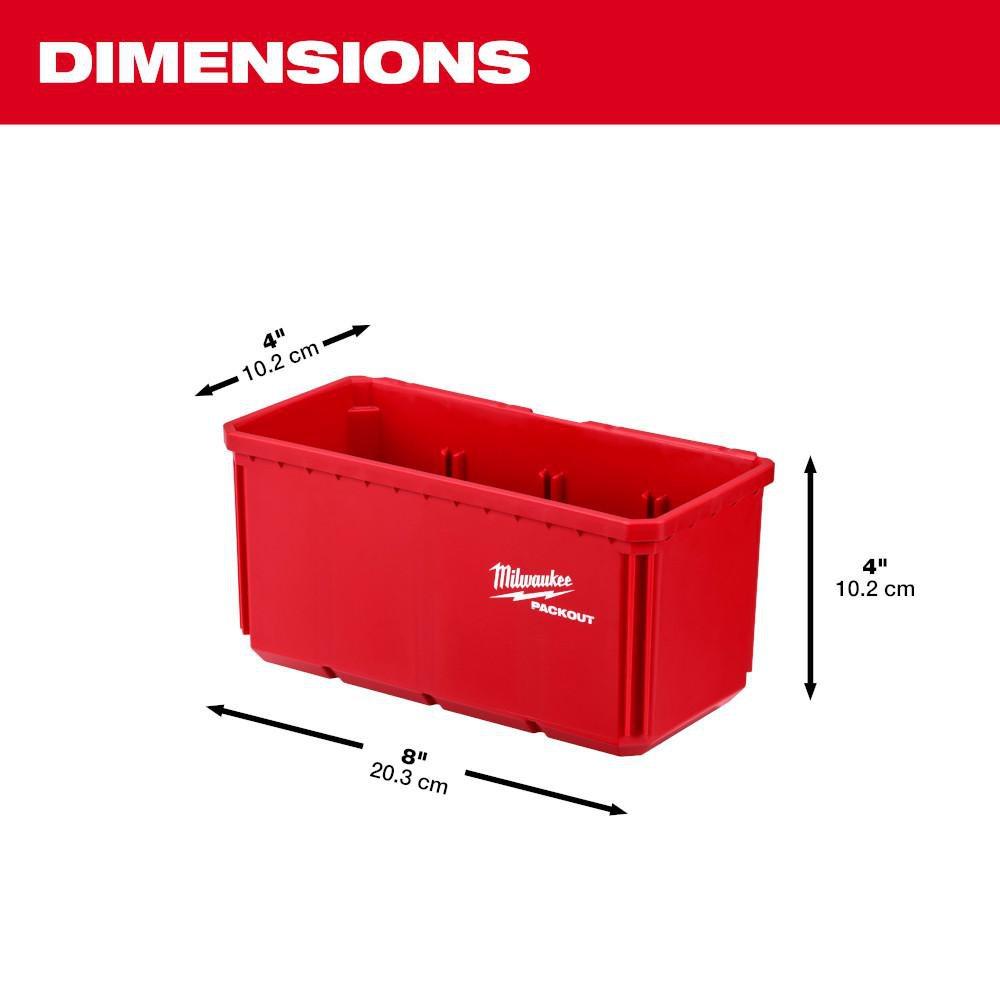 Milwaukee® Red 4 x 7-3/10 in. Red and Black Bin (Pack of 2) 