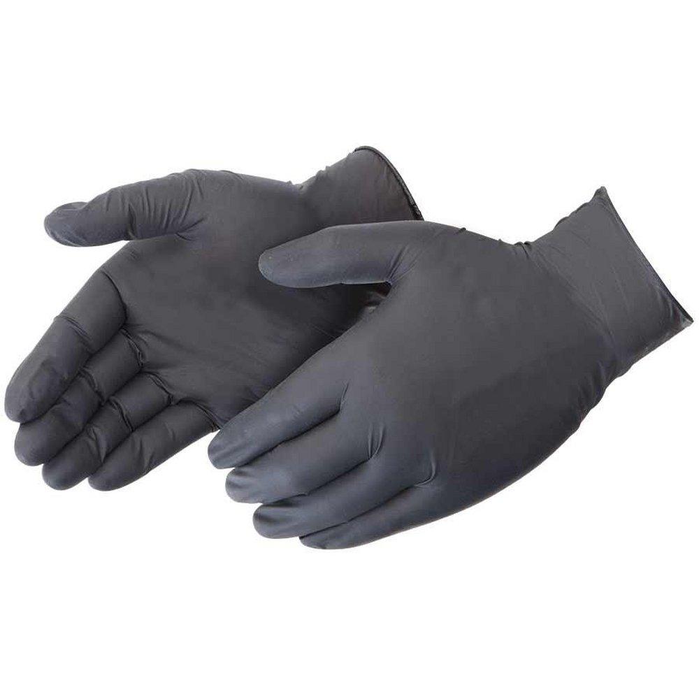 Liberty Glove & Safety Black 6 mil Nitrile Ambidextrous, Industrial and Powder Free Disposable Gloves in Black (Box of 100) 