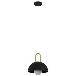60W 1-Light Medium E-26 Incandescent Pendant Light in Black with Brass