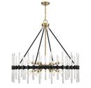 Savoy House Matte Black/Warm Brass 41 x 45 in. 60W 1-Tier 12-Light Incandescent Mid-century Modern Chandelier 