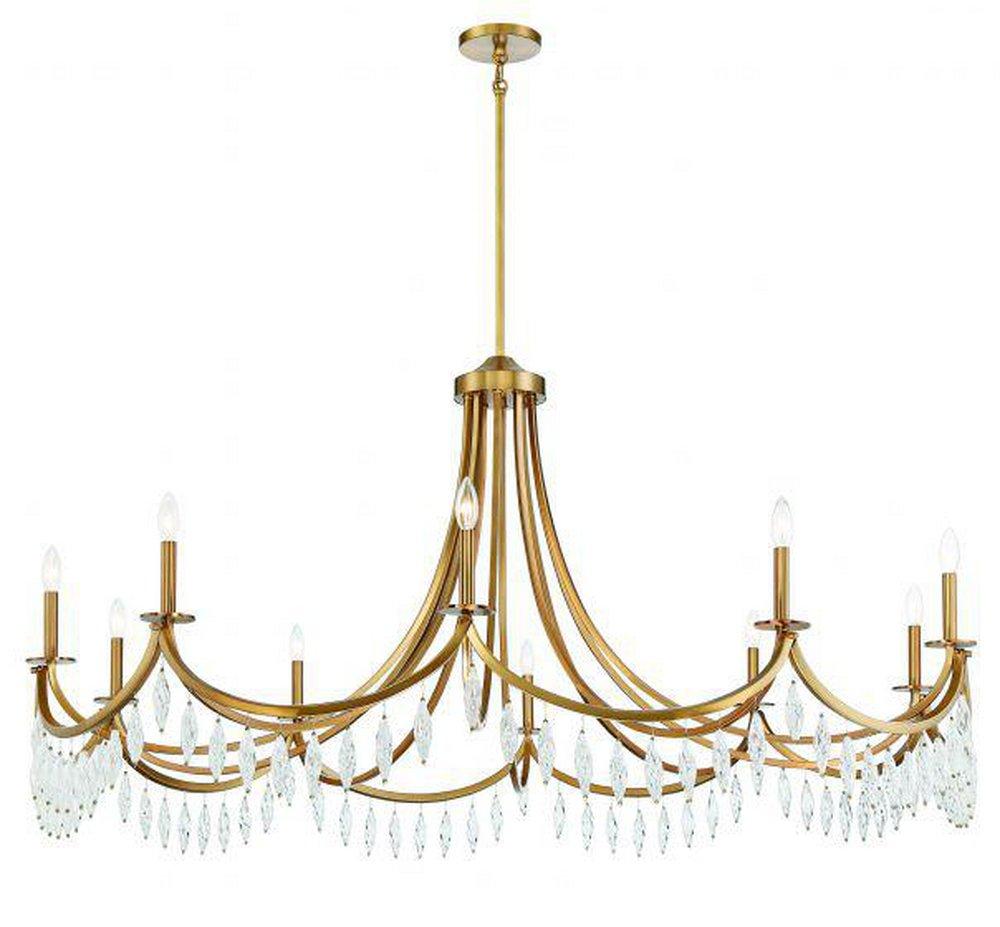 KAMERON 10-LIGHT CHANDELIER IN WARM BRASS 