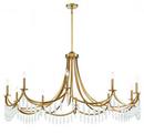 KAMERON 10-LIGHT CHANDELIER IN WARM BRASS 