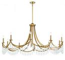 60W 10-Light 1-Tier Incandescent Chandelier in Warm Brass