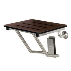 Shower Seat in Dark Mahogany Wood Grain/Stainless Steel
