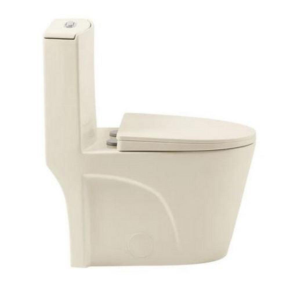 ST. TROPEZ ONE PIECE ELONGATED TOILET DUAL VORTEX FLUSH 1.1/1.6 GPF IN BISQUE 