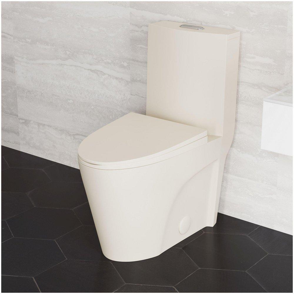 ST. TROPEZ ONE PIECE ELONGATED TOILET DUAL VORTEX FLUSH 1.1/1.6 GPF IN BISQUE 