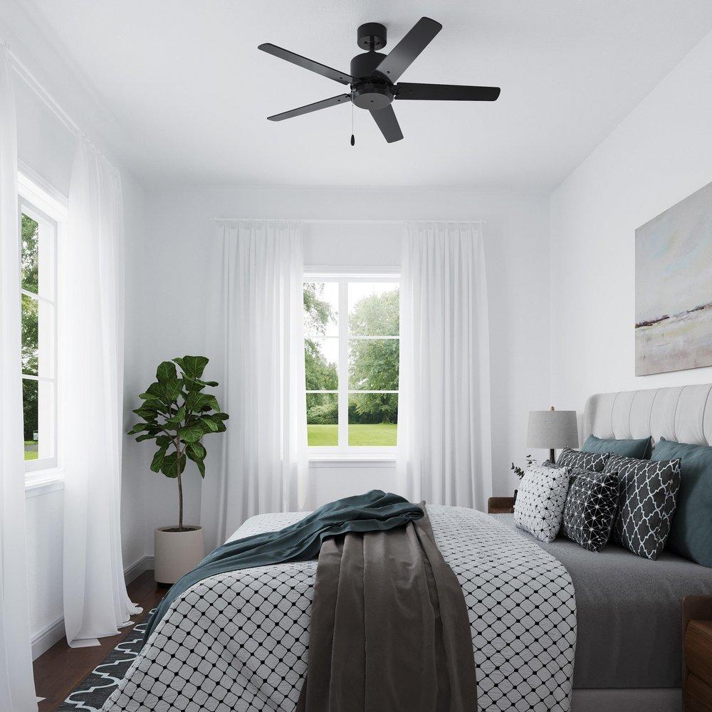 52 in. 5-Blade Indoor Ceiling Fan in Matte Black 