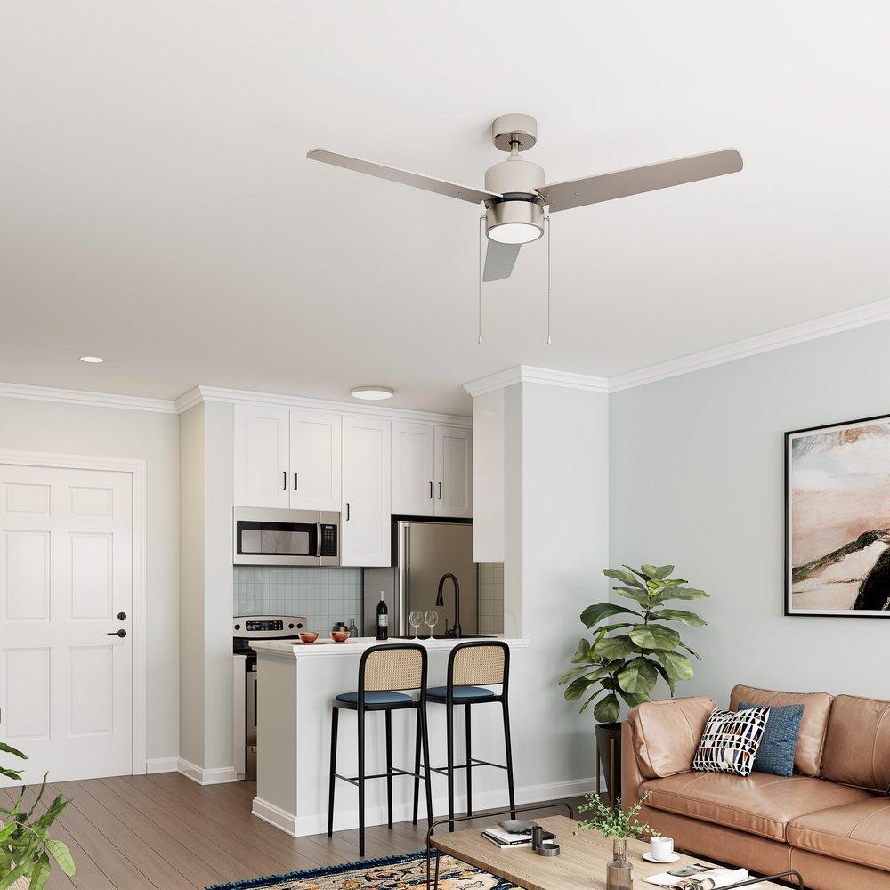 16 W 12 in. Decorative Flush Mount LED Fixture in Brushed Nickel 